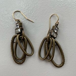 SILPADA Copper and crystal dangling earrings with varied hoop sizes